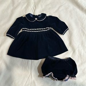 Baby Girl Vintage Velvet Holiday Dress